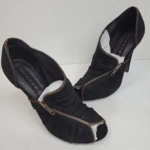 NIB Steven By Steve Madden Zipper Heels Sz 8 M SLIP-ON  Peep Toe Elegant Comfy